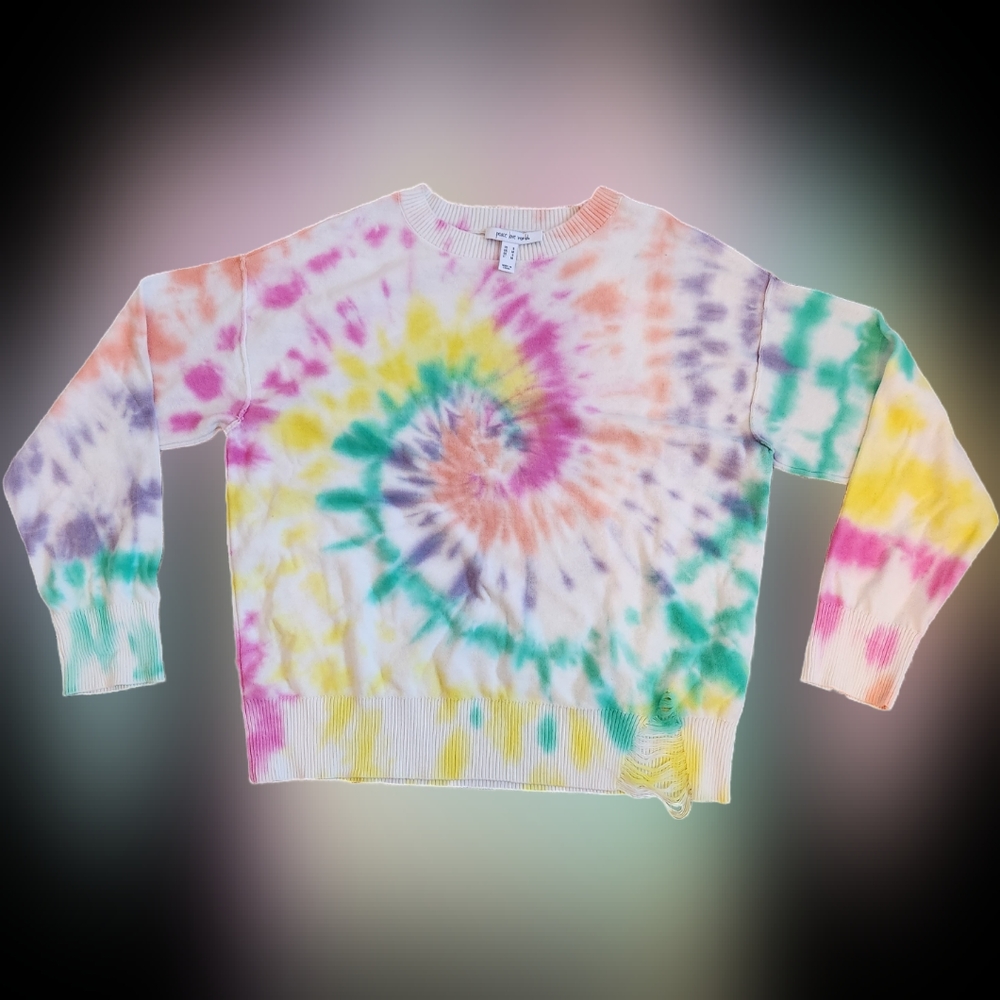 Peace Love World Gem Tie-Dye Sweater